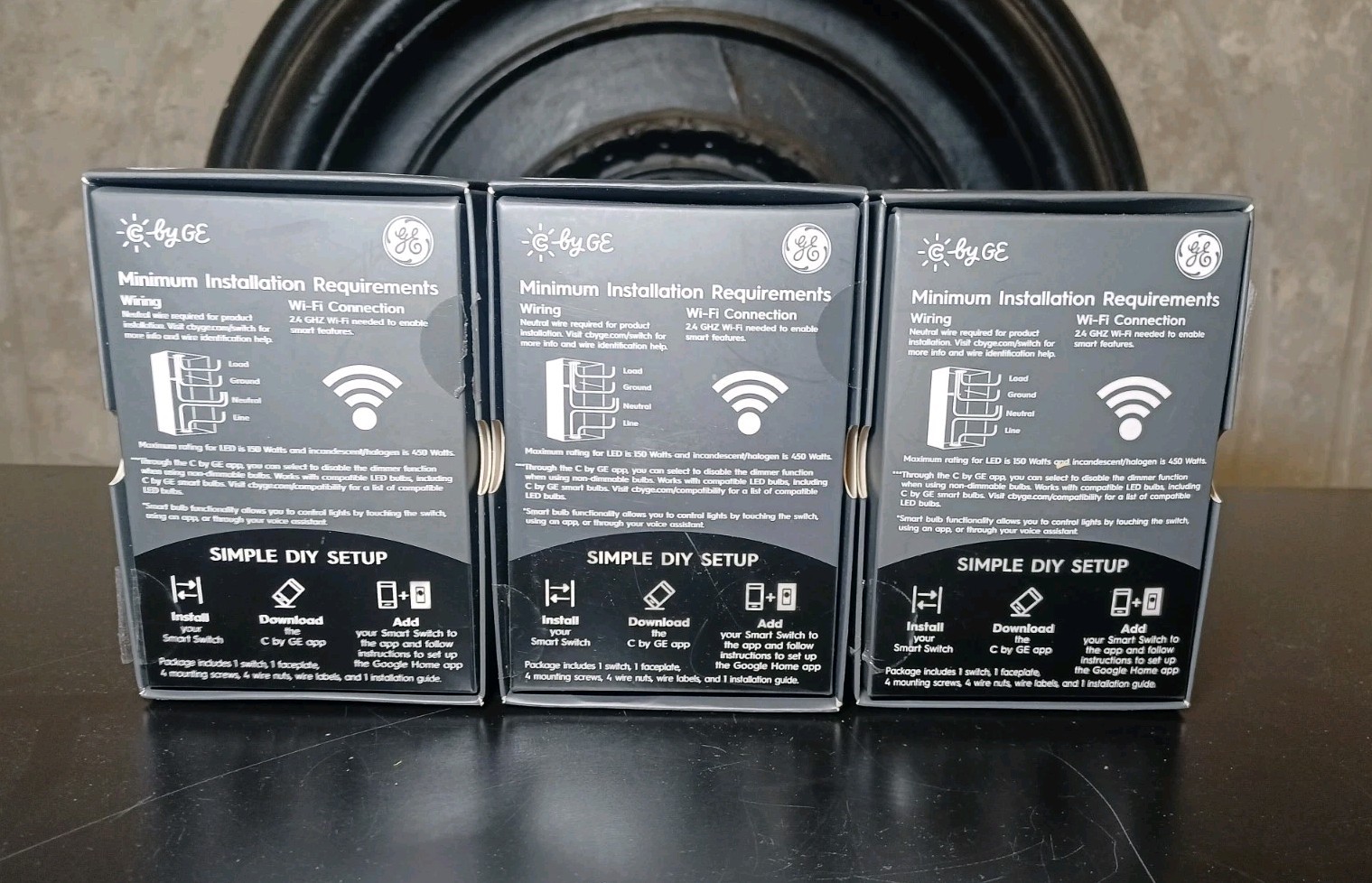 C by GE Single Pole or 3-way Smart Motion Sensing + Dimmer Switch White Lot Of 3