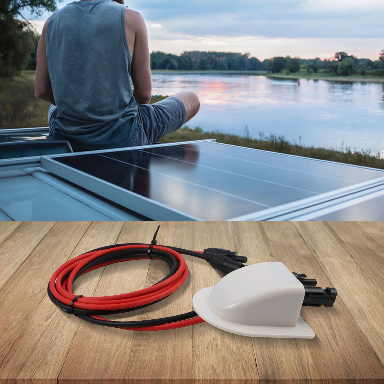 Solar Dual Cable Entry System with IP68 Waterproof Seal for RV and Yacht