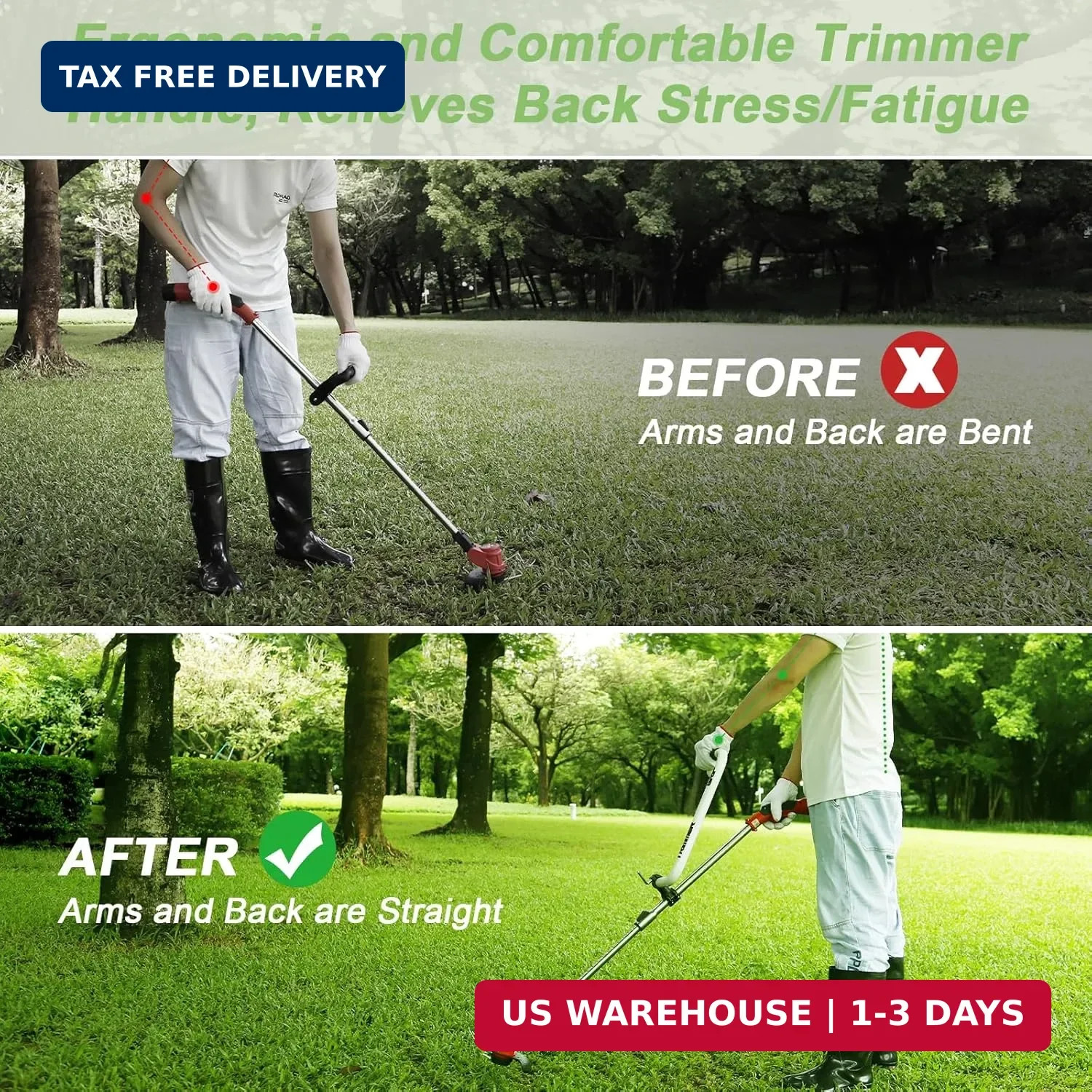 Weedeater Handle, Weedeater Handle Extension, Ergonomic Trimmer Handle Grip, Str