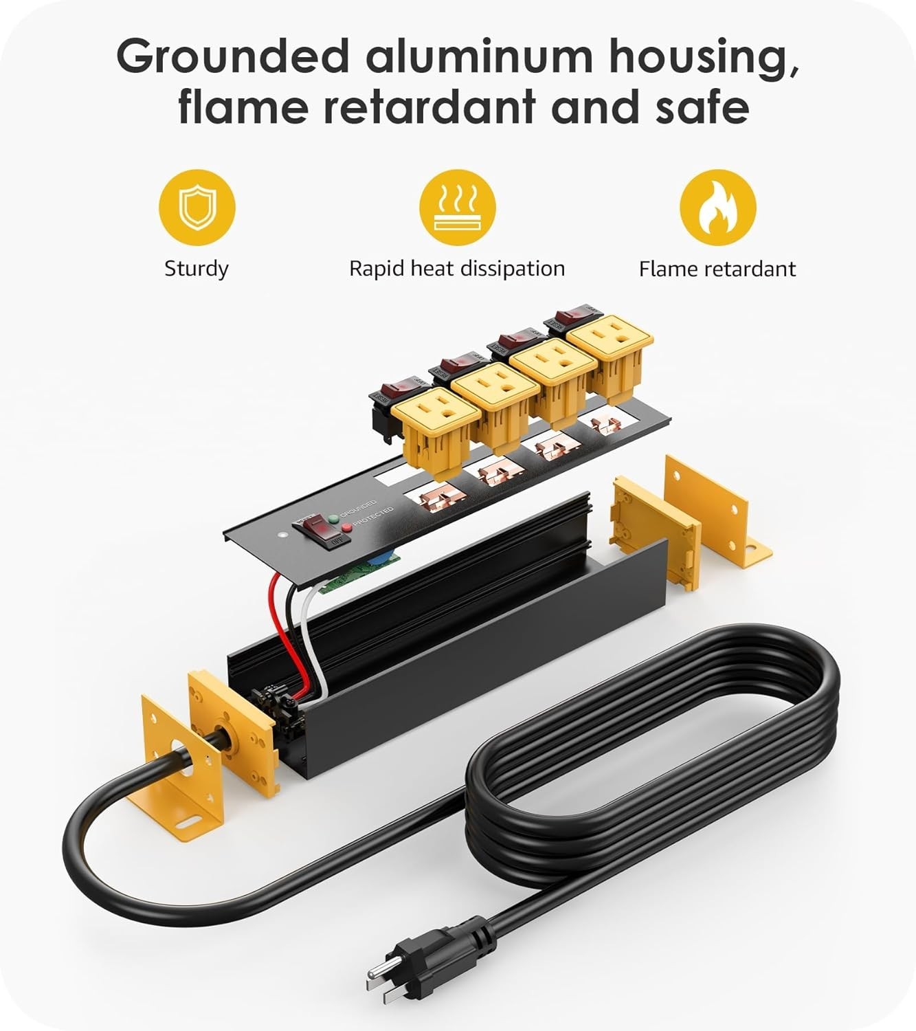 Heavy Duty Surge Protector Power Strip 20 Amp Individual Switches. 6FT 12 Gau…