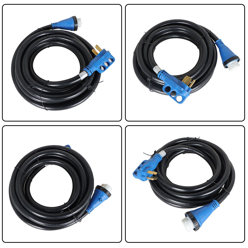 Fit For 50 Amp Generator Cord + Power Inlet Box Waterproof Combo Kit