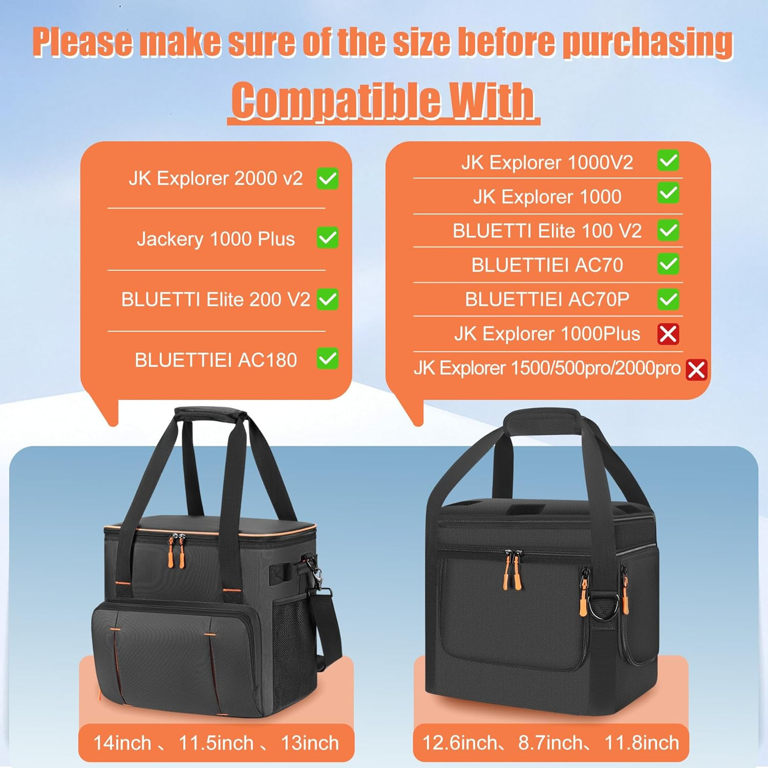 Power Station Storage Bag Compatible with Jackery Explorer 2000 V2/Jackery 1000