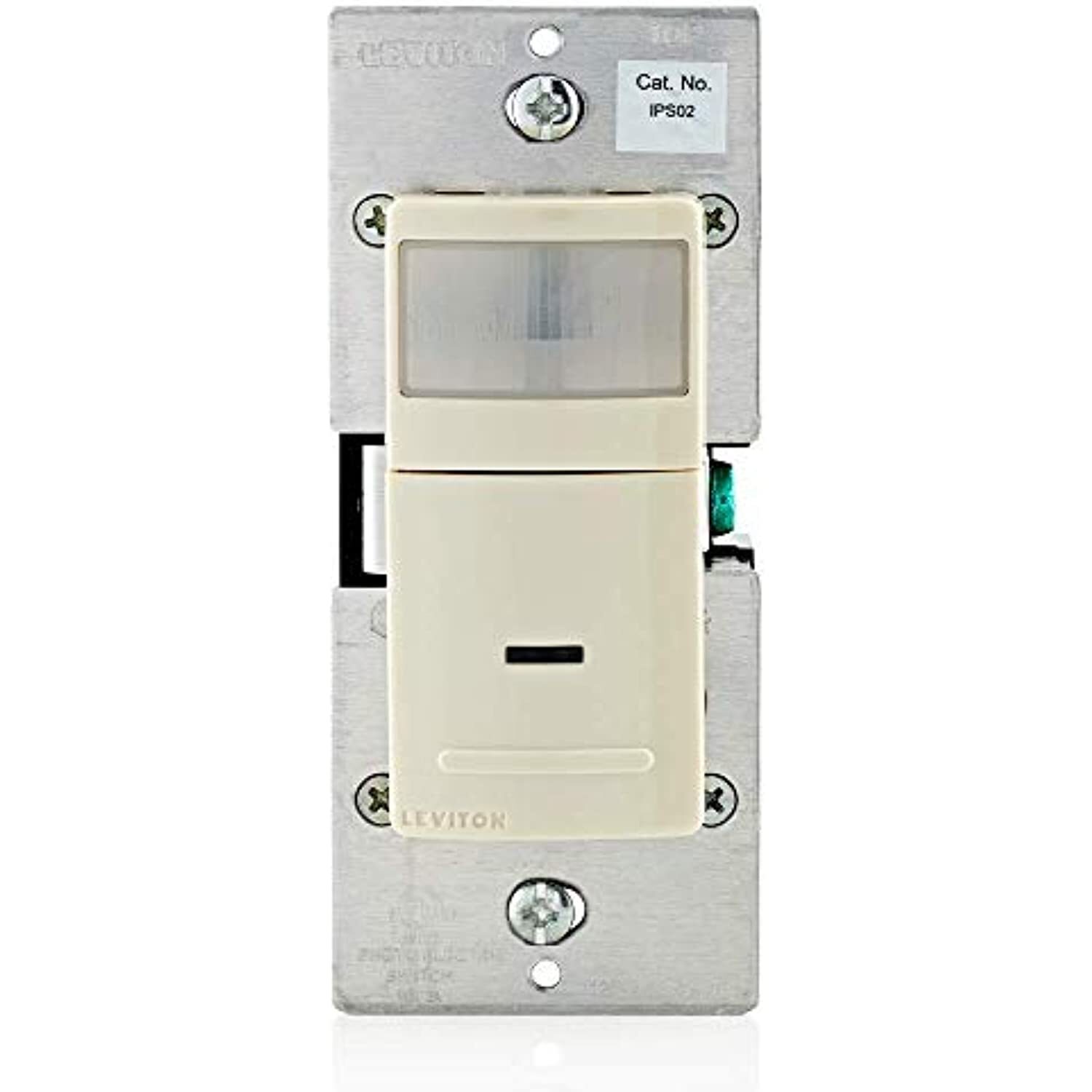 Leviton IPS02-1LT Decora Motion Sensor In-Wall Switch, Auto-On, 2.5A, Single