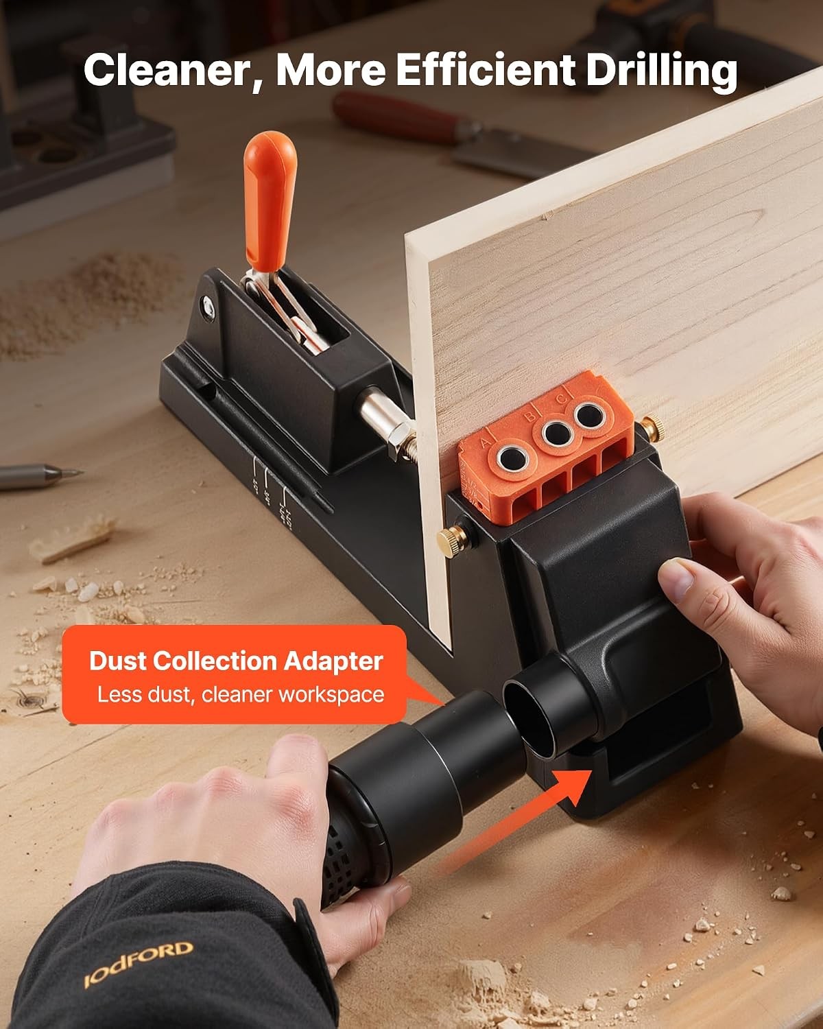 VEVOR Pocket Hole Jig Kit, 1/2″ to 1-1/2″ Adjustable, Lightweight Jig Pocket…