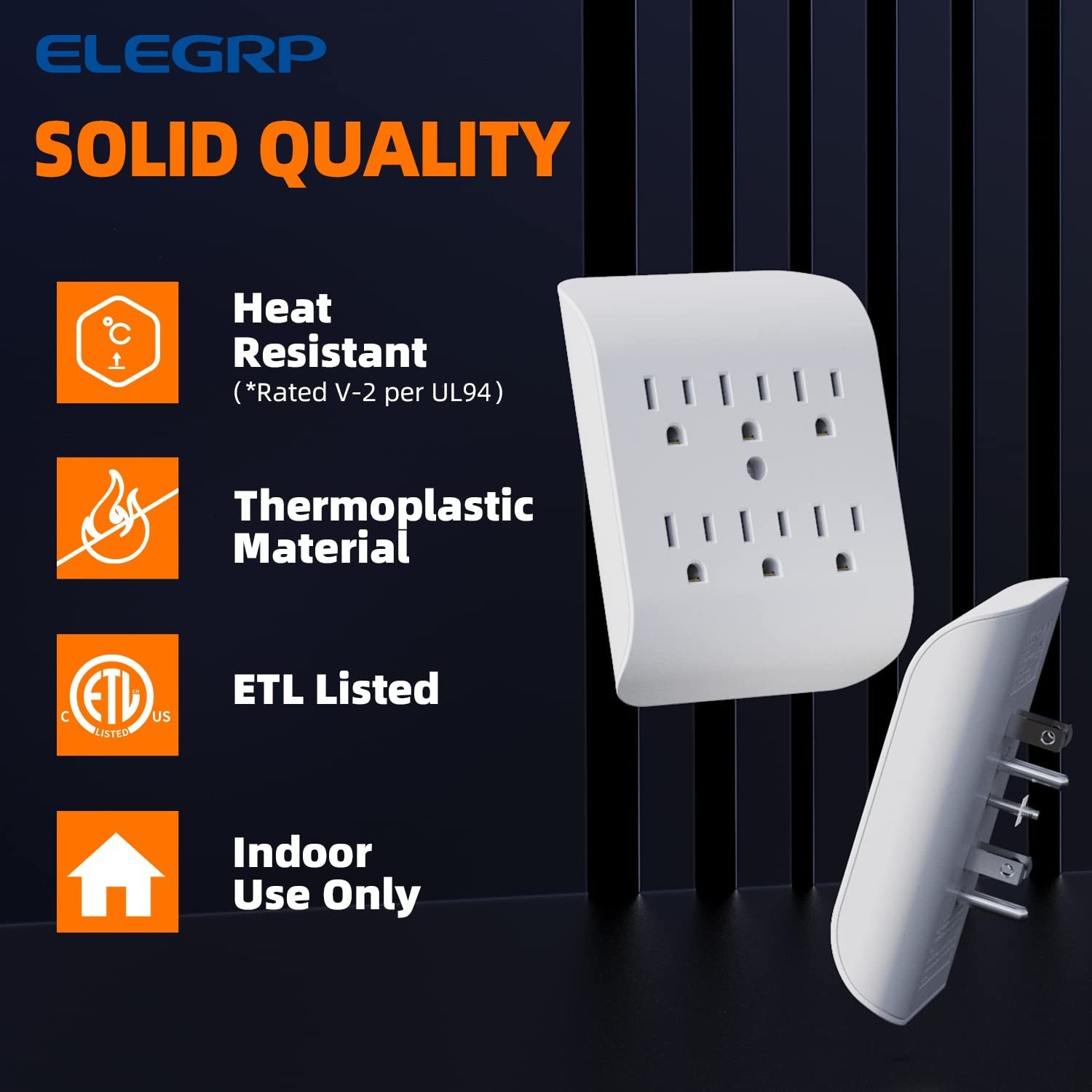 6-Outlet Extender with Central Anchor – Sleek, Safe & Space-Saving Solution