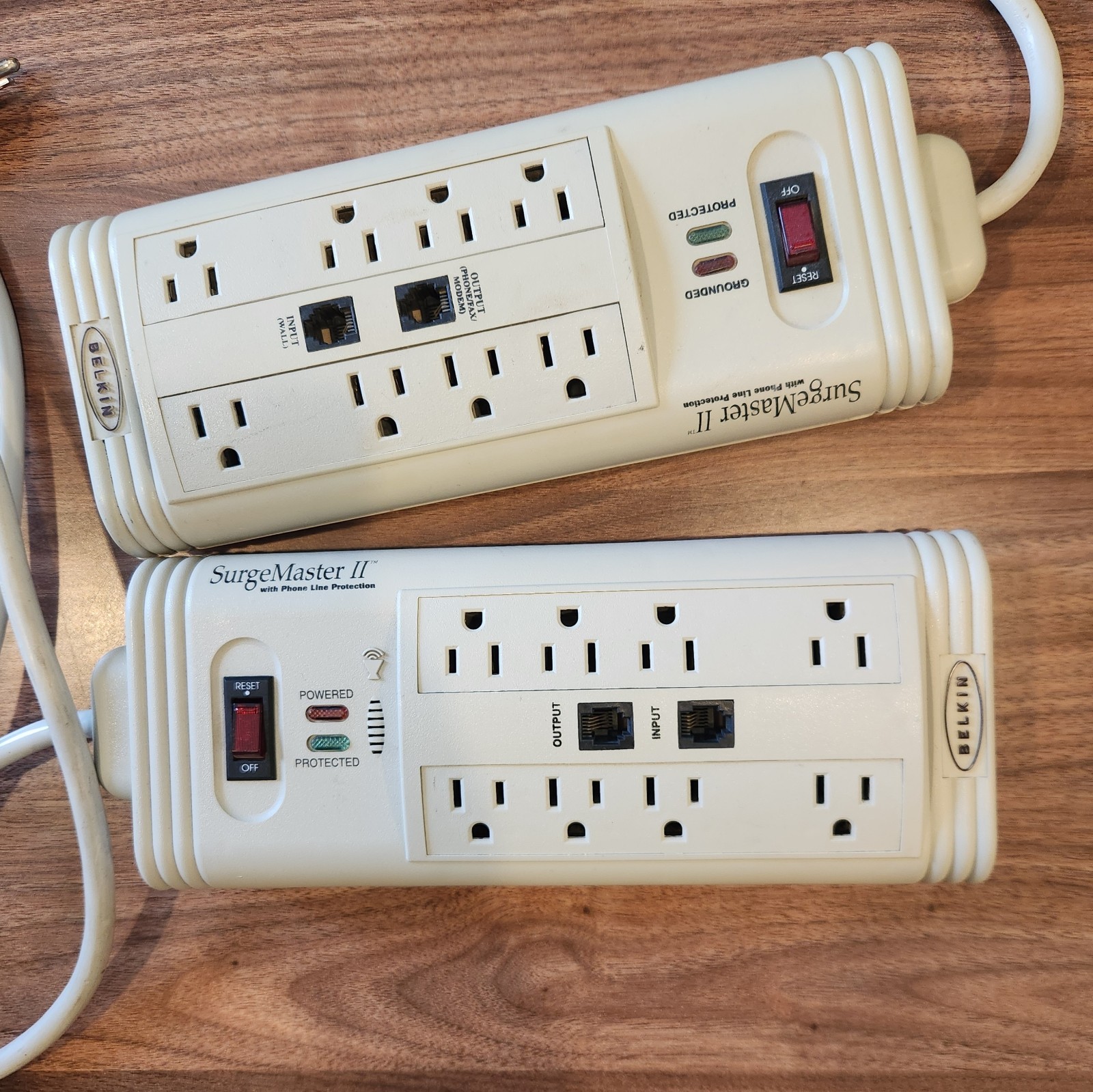 VTG Belkin SurgeMaster II 8-Outlet 1080J Surge Protector w/ Phone Line, Lot of 2
