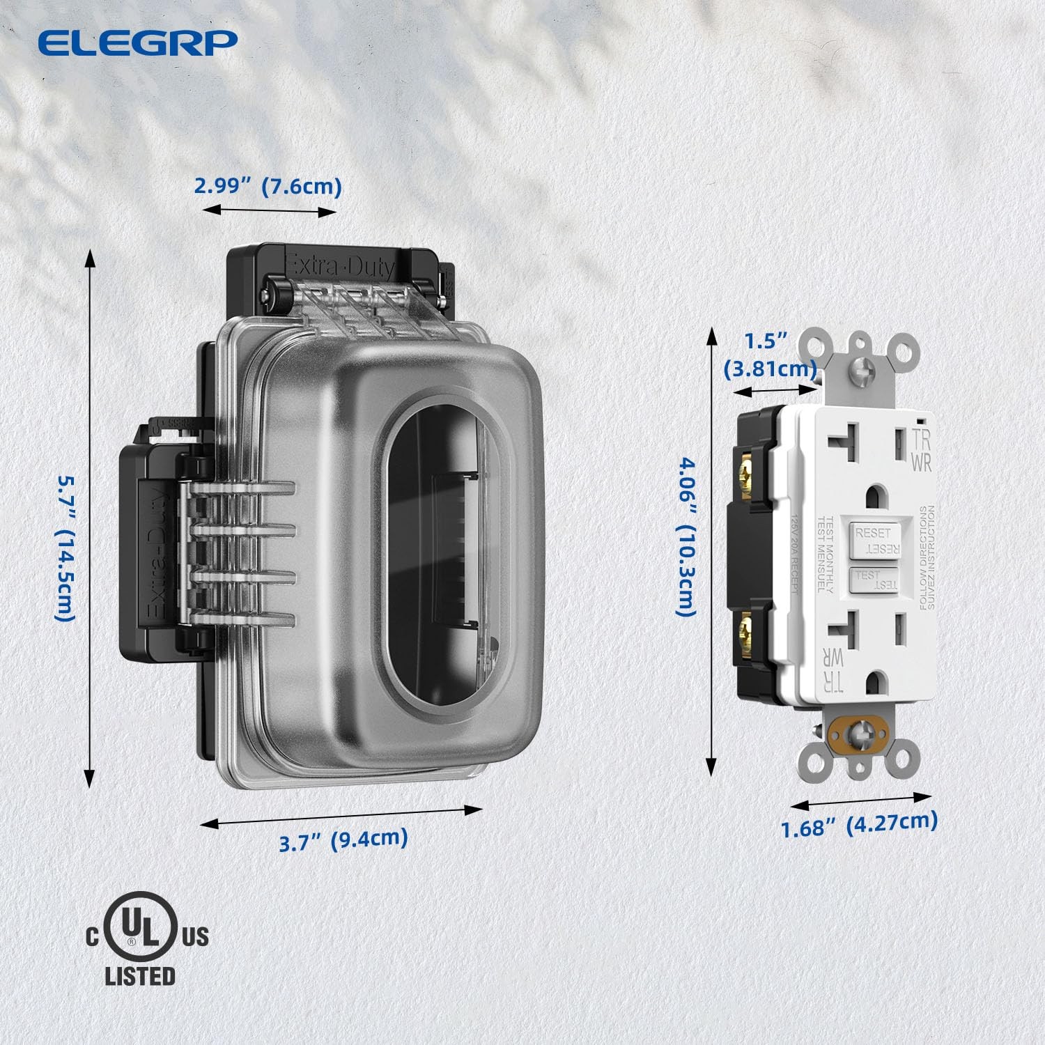 Outdoor GFCI Outlet with Extra-Duty in Use Cover, 20 Amp TRWR Self-Test GFI R…