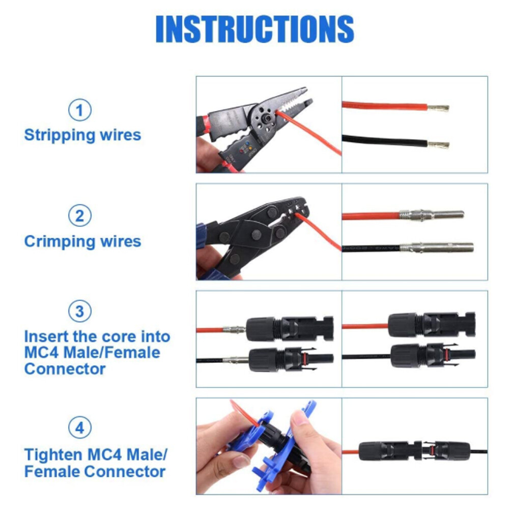 10/20/50/100/200 Pairs Male Female Solar Cable Connectors For DIY Solar Panel