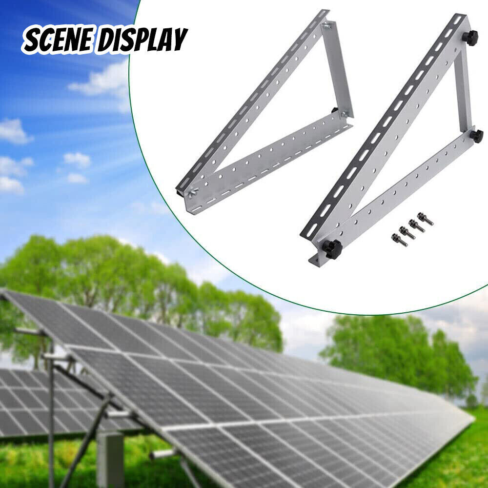 2 Set Adjustable Solar Panel RV Tilt Mounting Rack Bracket Rooftop Flat Surface