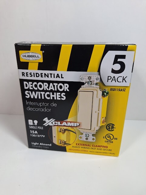 50 Hubbell Almond Decorator Rocker Wall Light Switches