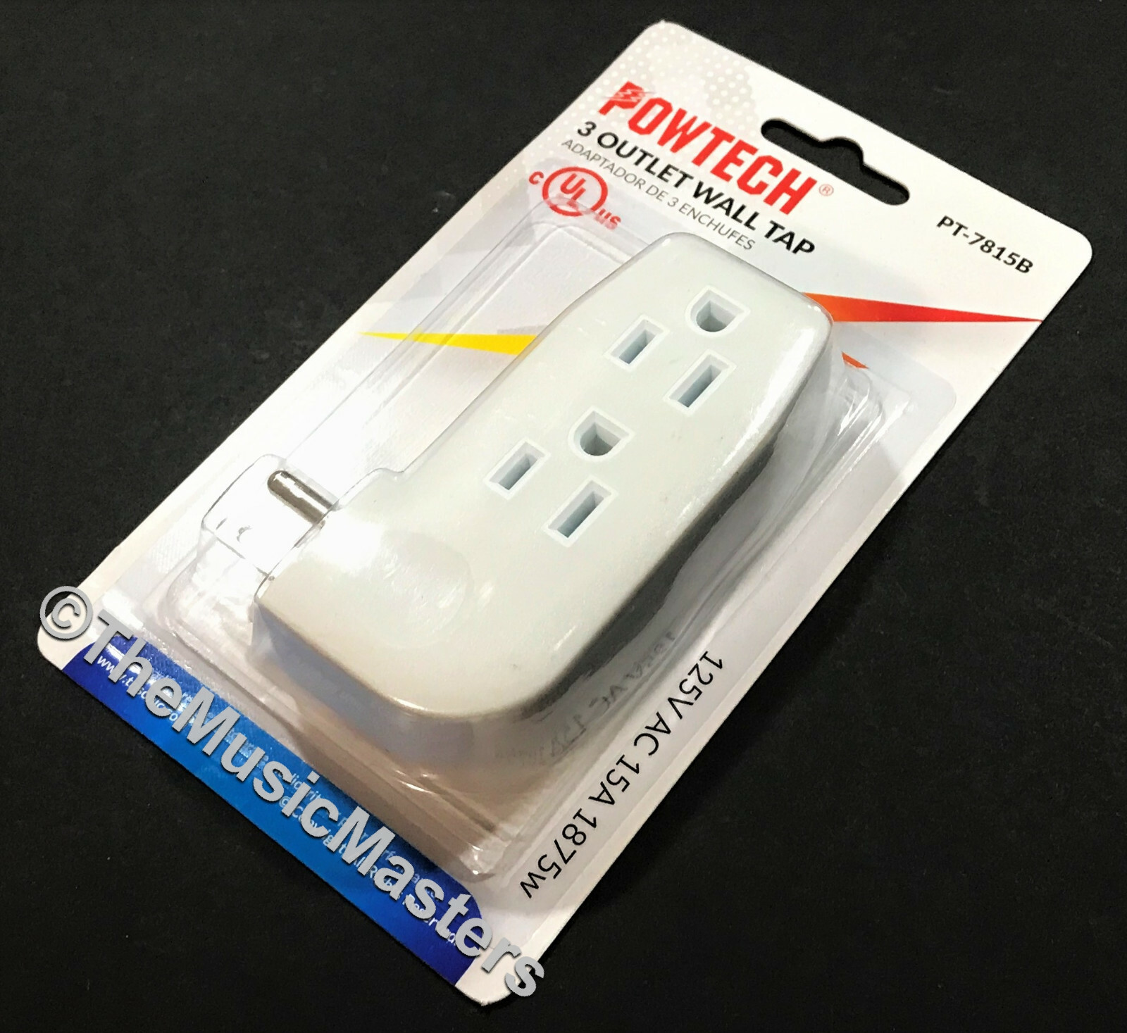 Triple 3 Outlet Grounded AC Wall Plug Power Tap Splitter 3-Way Electric Adapter