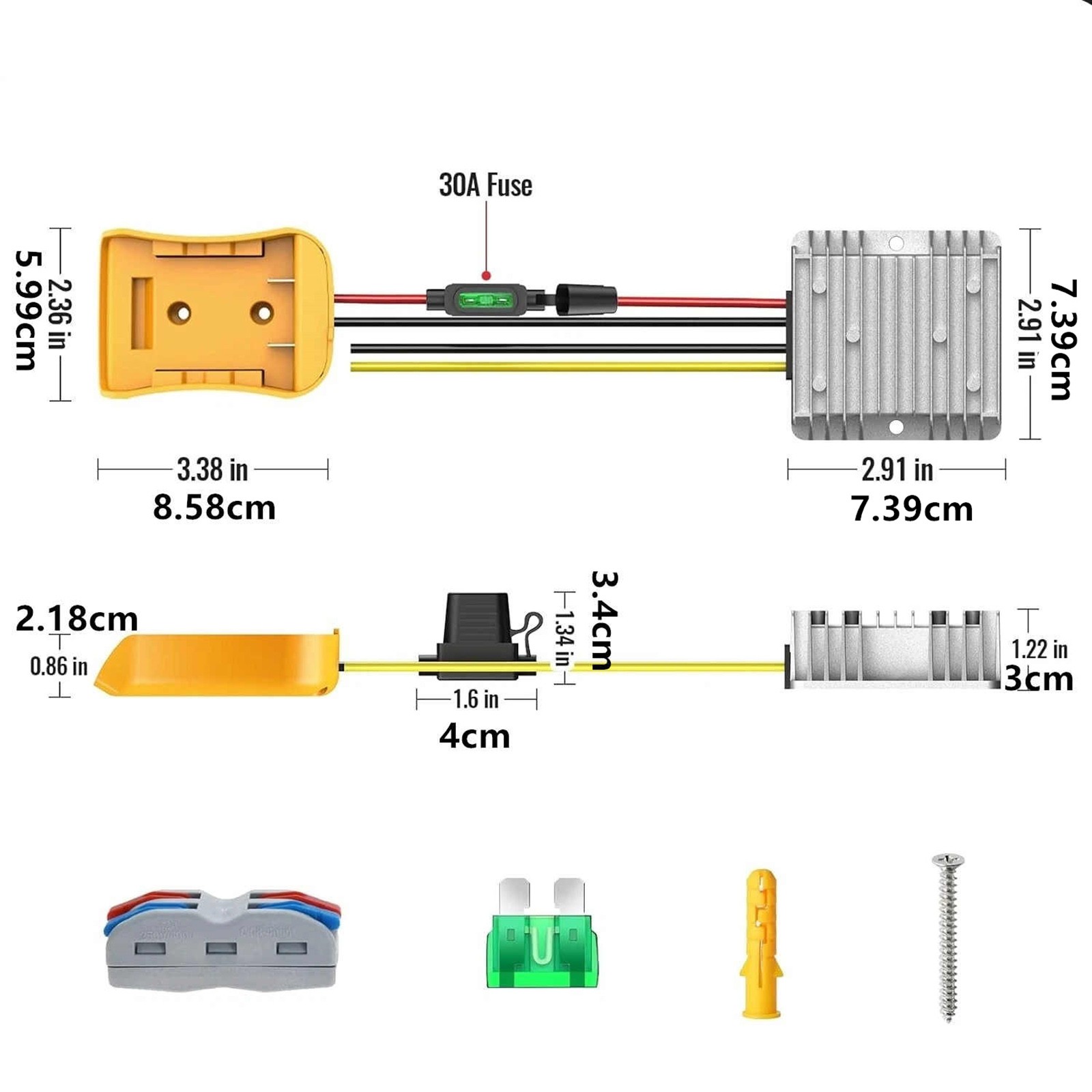 1 Pcs Step Down Converter compatible with for Dewalt 18V/20V With DCB204 DCB203