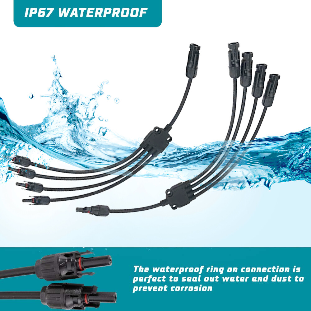 1 Pair Solar Panel Cable Connector Waterproof IP67 4Y Branch Solar Connector CE