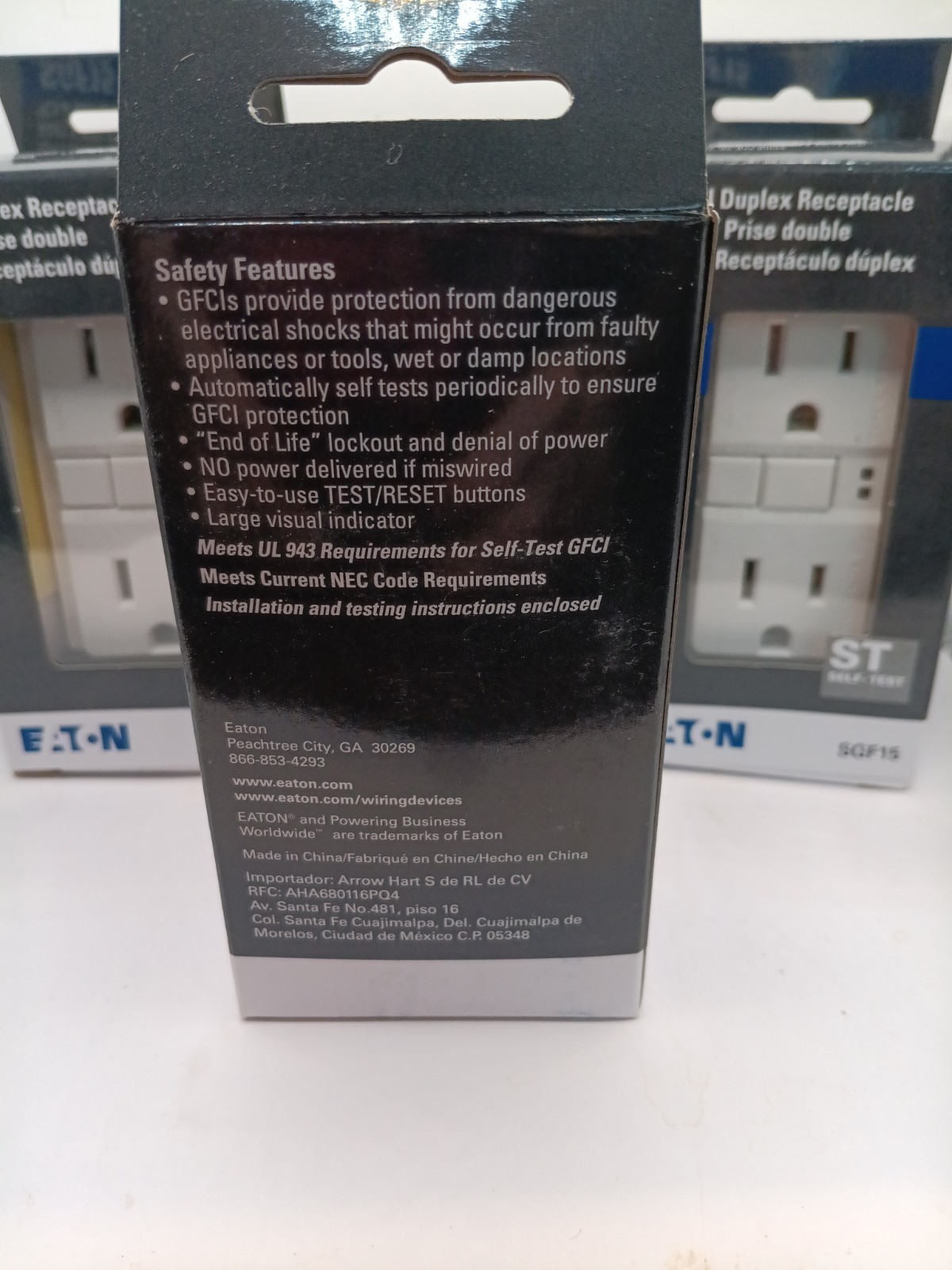 LOT OF 3 Eaton SGF15 GFCI Duplex Receptacle Outlet NEW