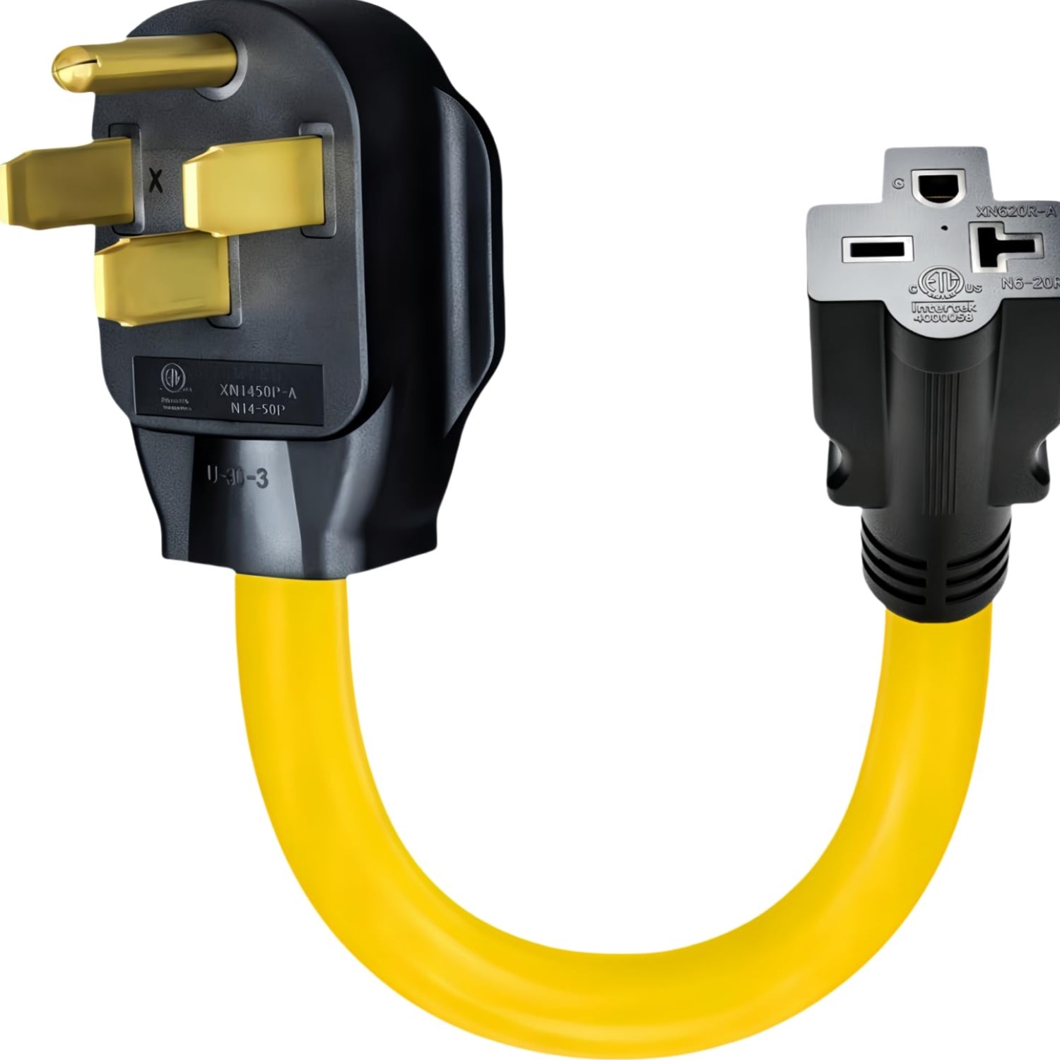 50A NEMA 14-50P to 6-15R/6-20R Adapter Cord, 250V Power Plug, EV Charging, 10 AW