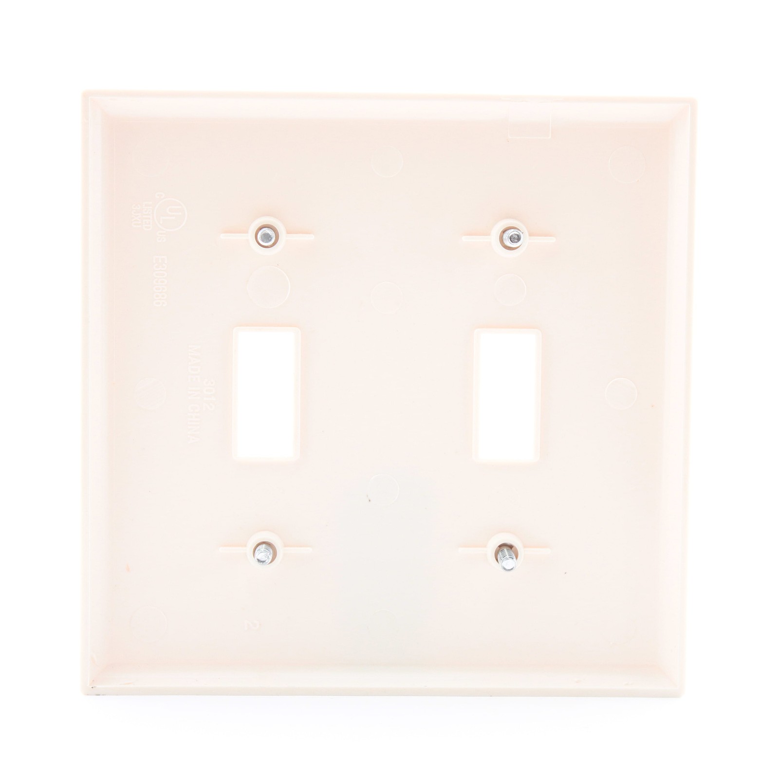 Preferred Industries H1002-ALM Almond 2-Gang Toggle Switch Nylon Wallplate 10pcs