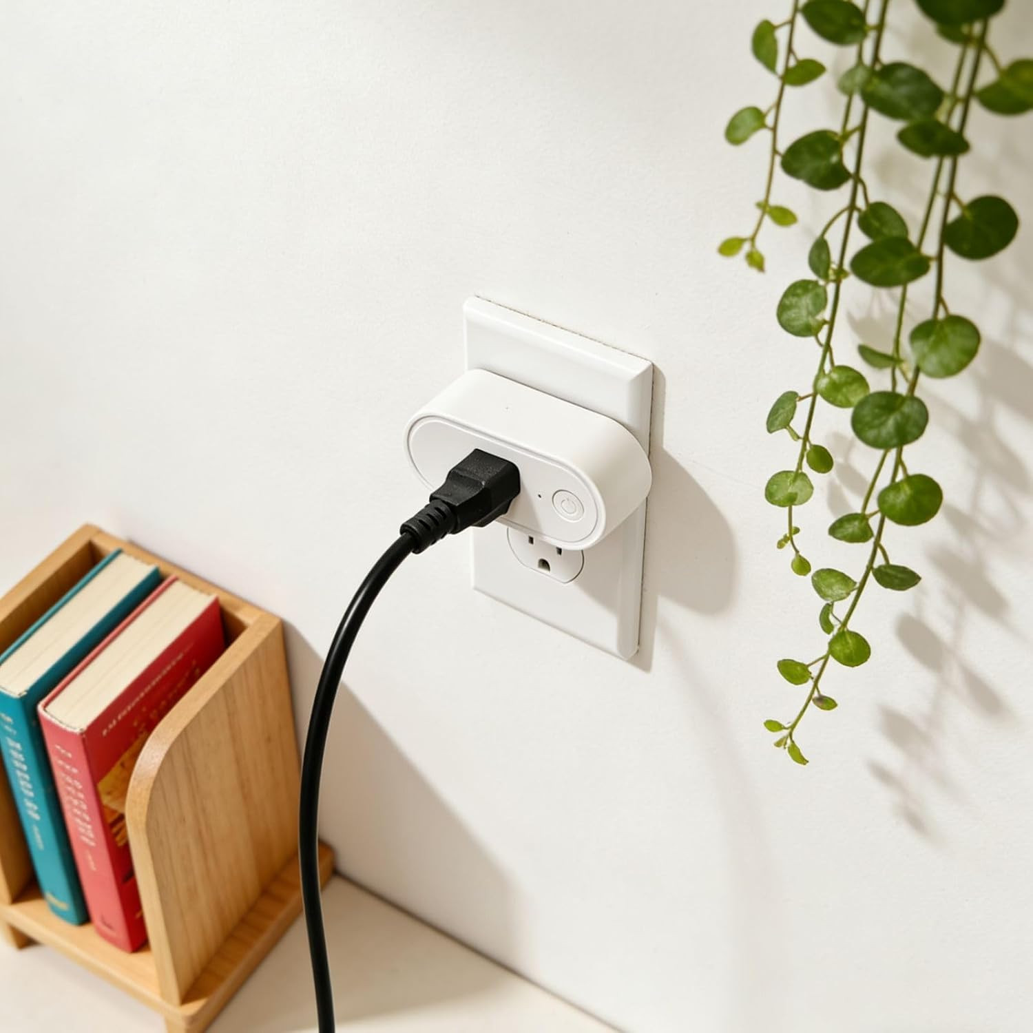 Wireless Outlet – Ergonomic round Remote (Comfort Grip!) + Magnetic Wall Base –