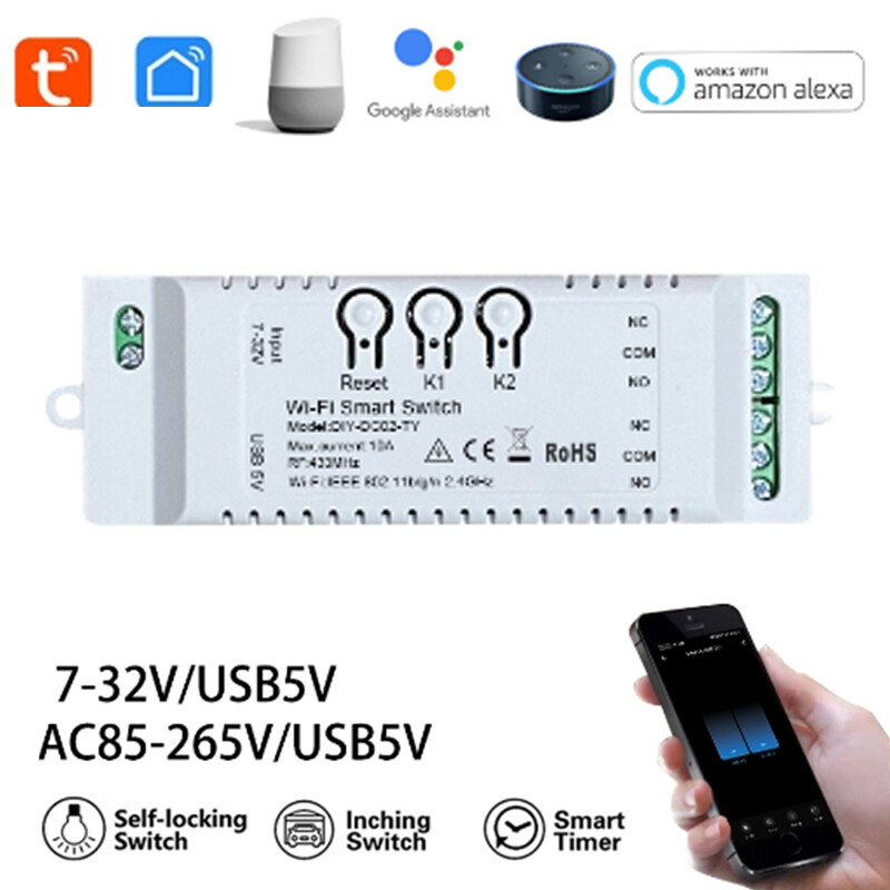 New 12V 24V WiFi Switch Relay Module Smart Remote Controller Timer for Phone App