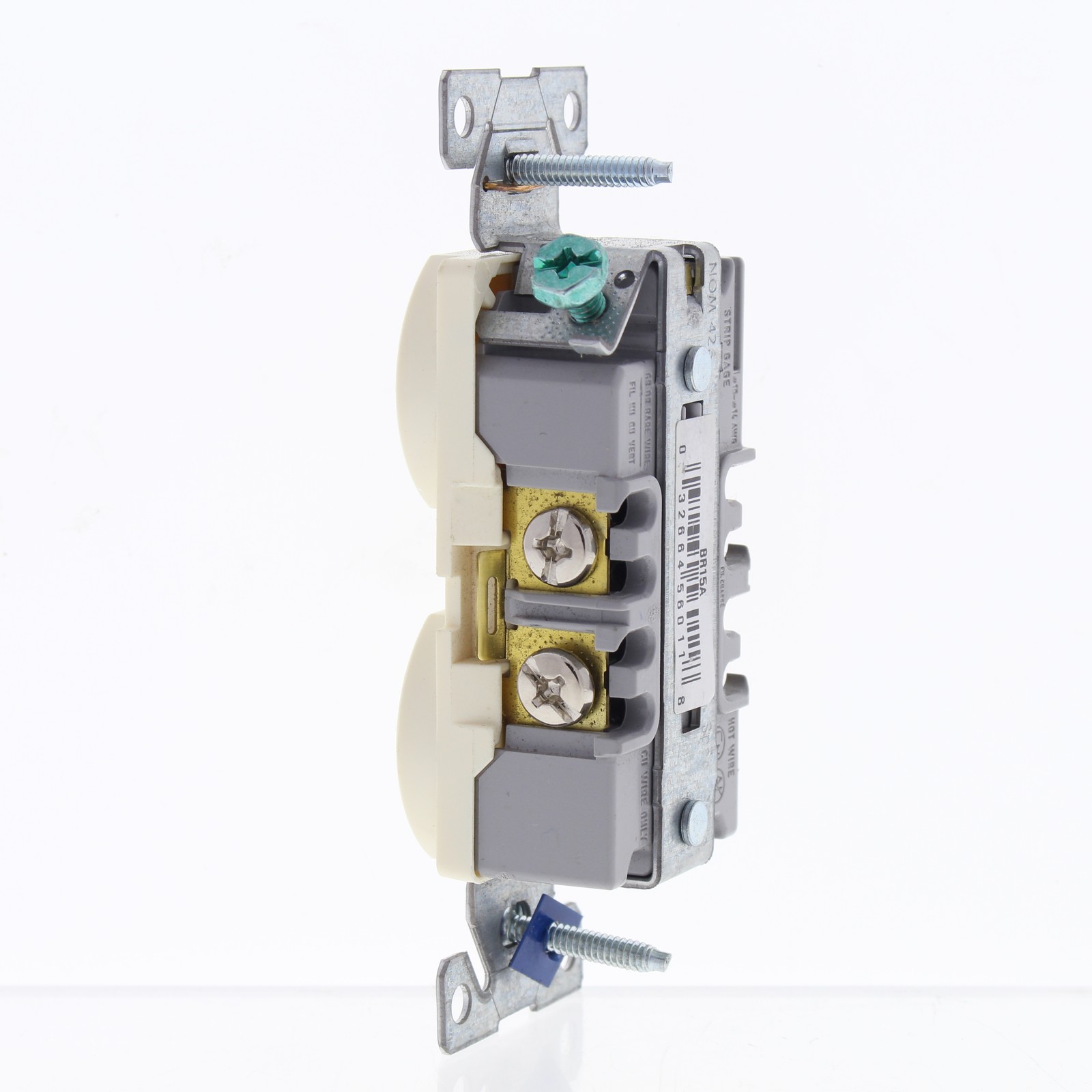 Eaton Almond COMMERCIAL Duplex Outlet Receptacle NEMA 5-15R 15A 125V Bulk BR15A