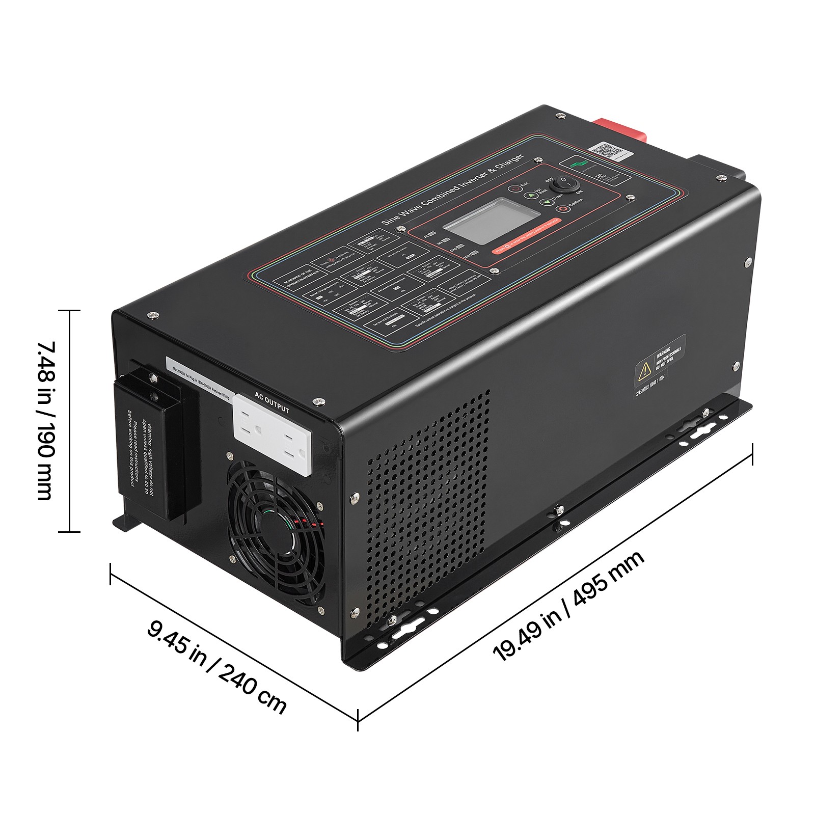 Uimoso Pure Sine Wave Inverter Charger 3000W DC 12V to AC 120V with LCD Display