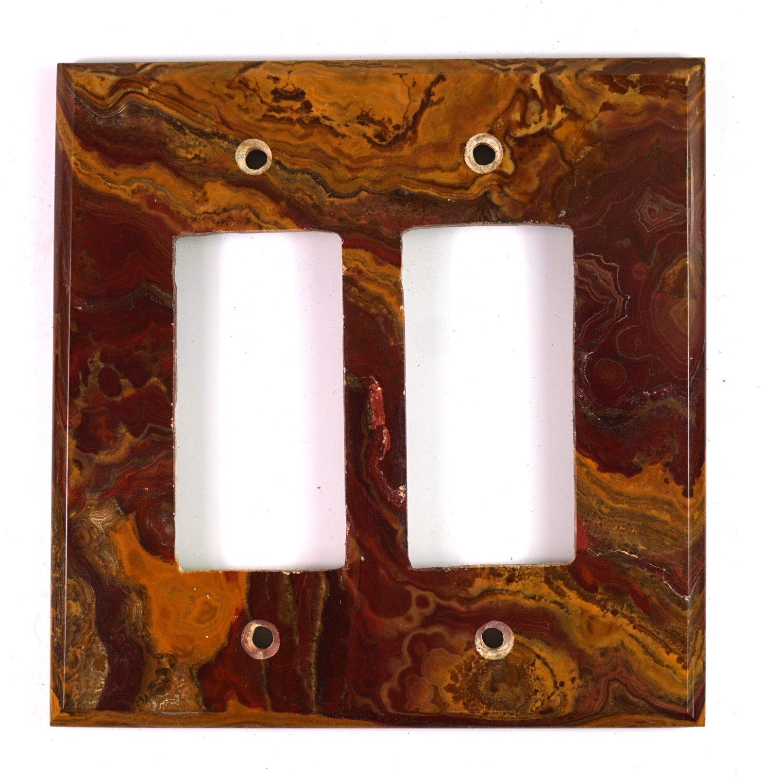RED & GOLD ONYX – 10 Double Rocker Switchplate Covers – SALE!