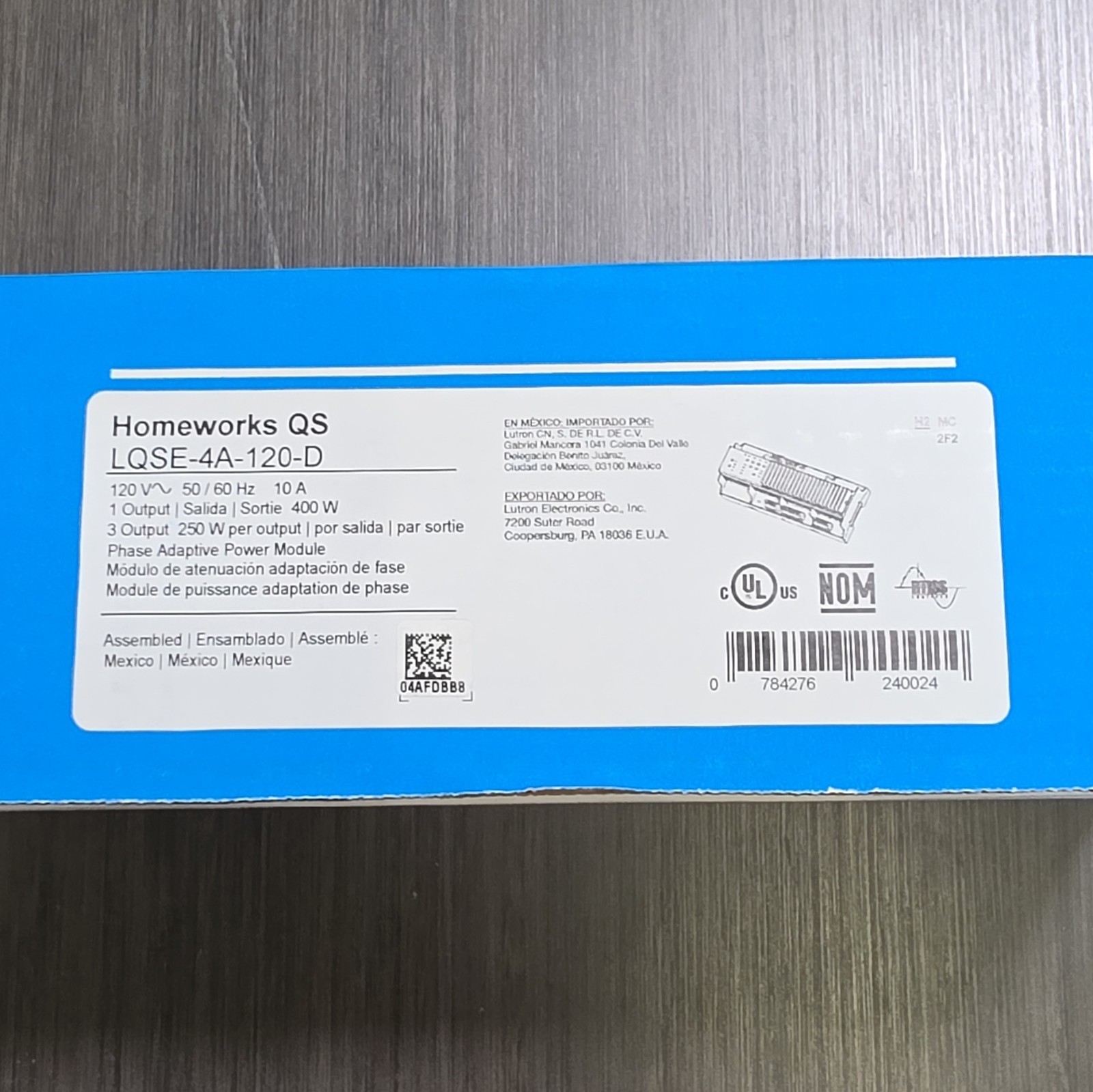 Lutron HomeWorks QS LQSE-4A-120-D Phase Adaptive Power Module 120V 10A
