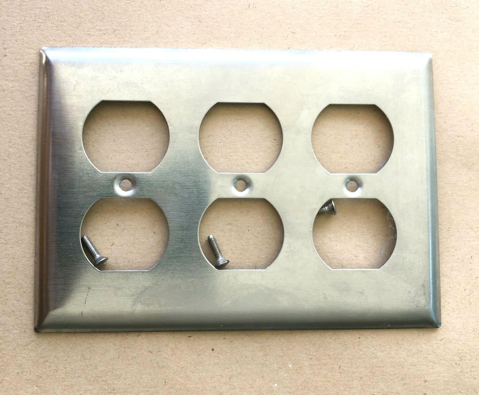 Brushed Stainless Steel Duplex Outlet Wall Cover Plates, 1, 3 or 5 Gang