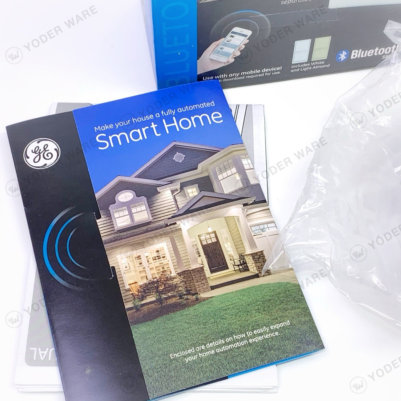 GE In-Wall Smart Switch BT4001 On/Off Switch White/ Light Almond Bluetooth READ*
