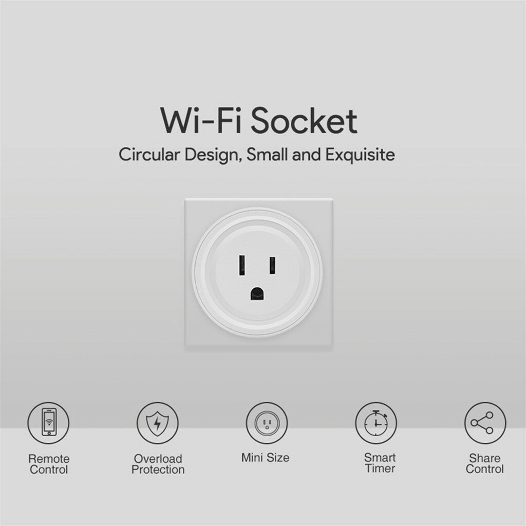 WiFi Socket Smart Outlet US Plug Power Switch For Google Home App Control