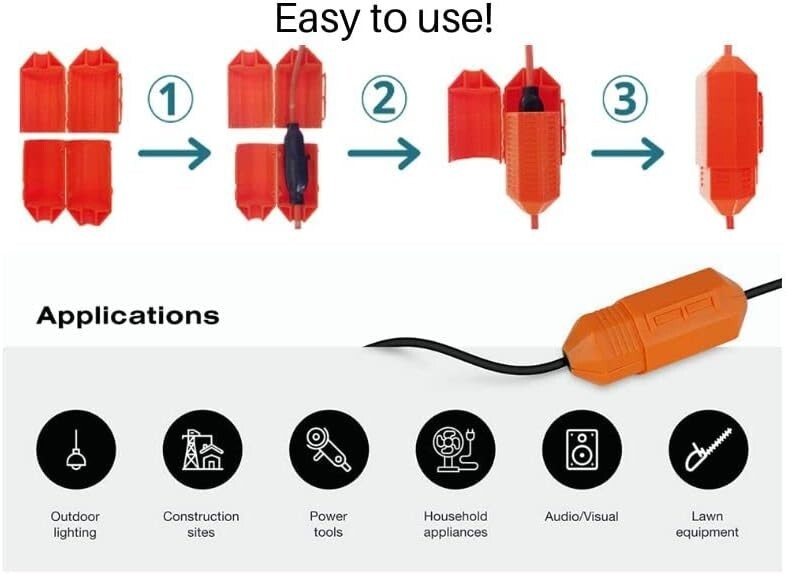 Cordsafe Outdoor Extension Cord Cover, Plug Connection Safety, 2pk