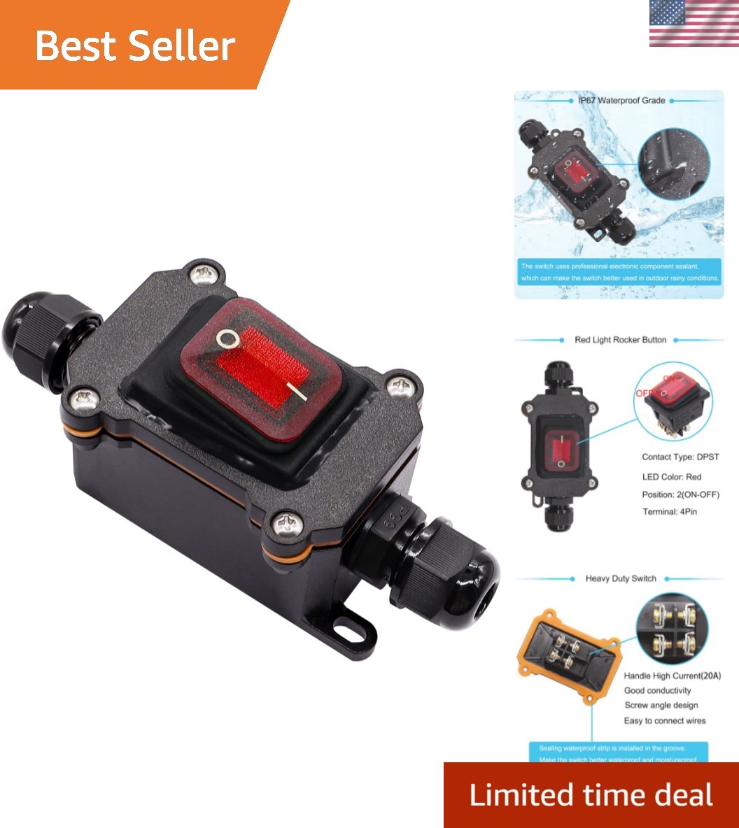 Waterproof Inline Cord Switch 20A/125V & 16A/250V – Reliable Outdoor Power
