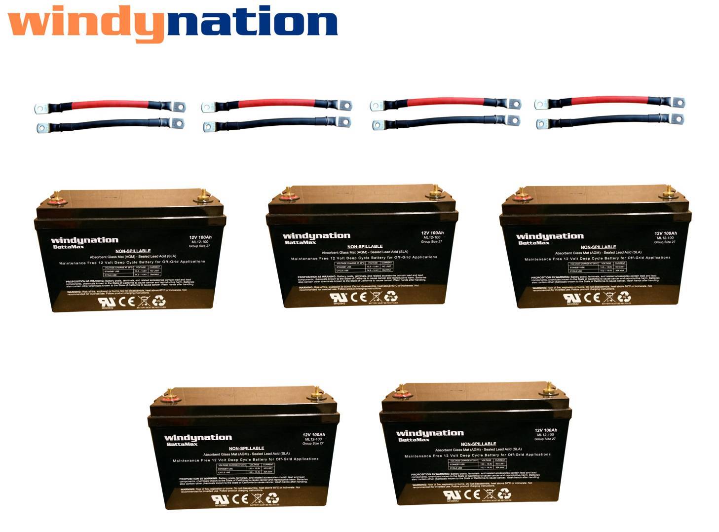 AGM Deep Cycle Battery Bank 12V 24V 48V Off Grid Solar Wind 100AH to 1000AH