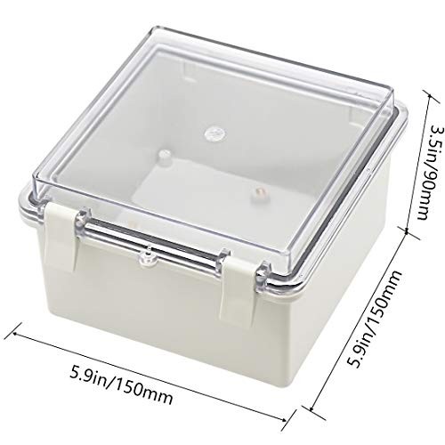 Junction Box ABS Plastic Dustproof Waterproof IP65 5.9″ x 5.9″ x 3.5″