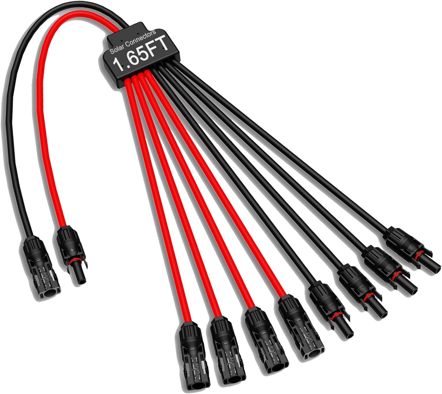 Solar Parallel Connectors for 4 Solar Panels – 2 to 8 Y Branch Adapter,