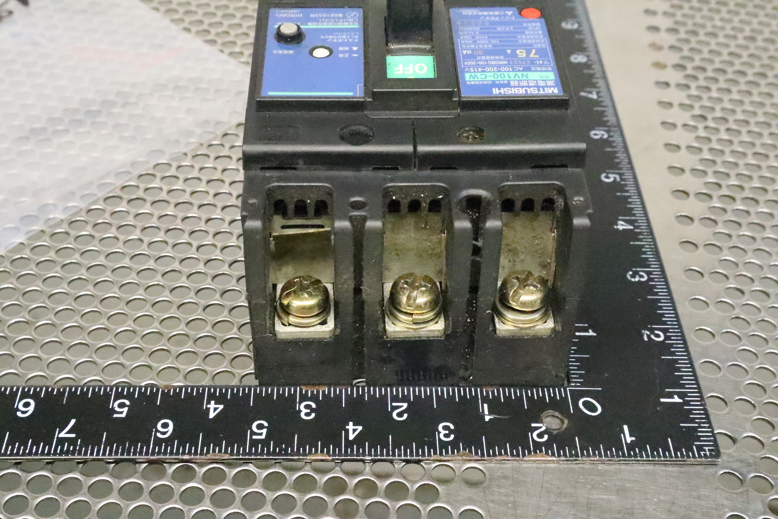 Mitsubishi NV100-CW 75A AC100-200-415V Circuit Breaker 3-Pole Used With Warranty