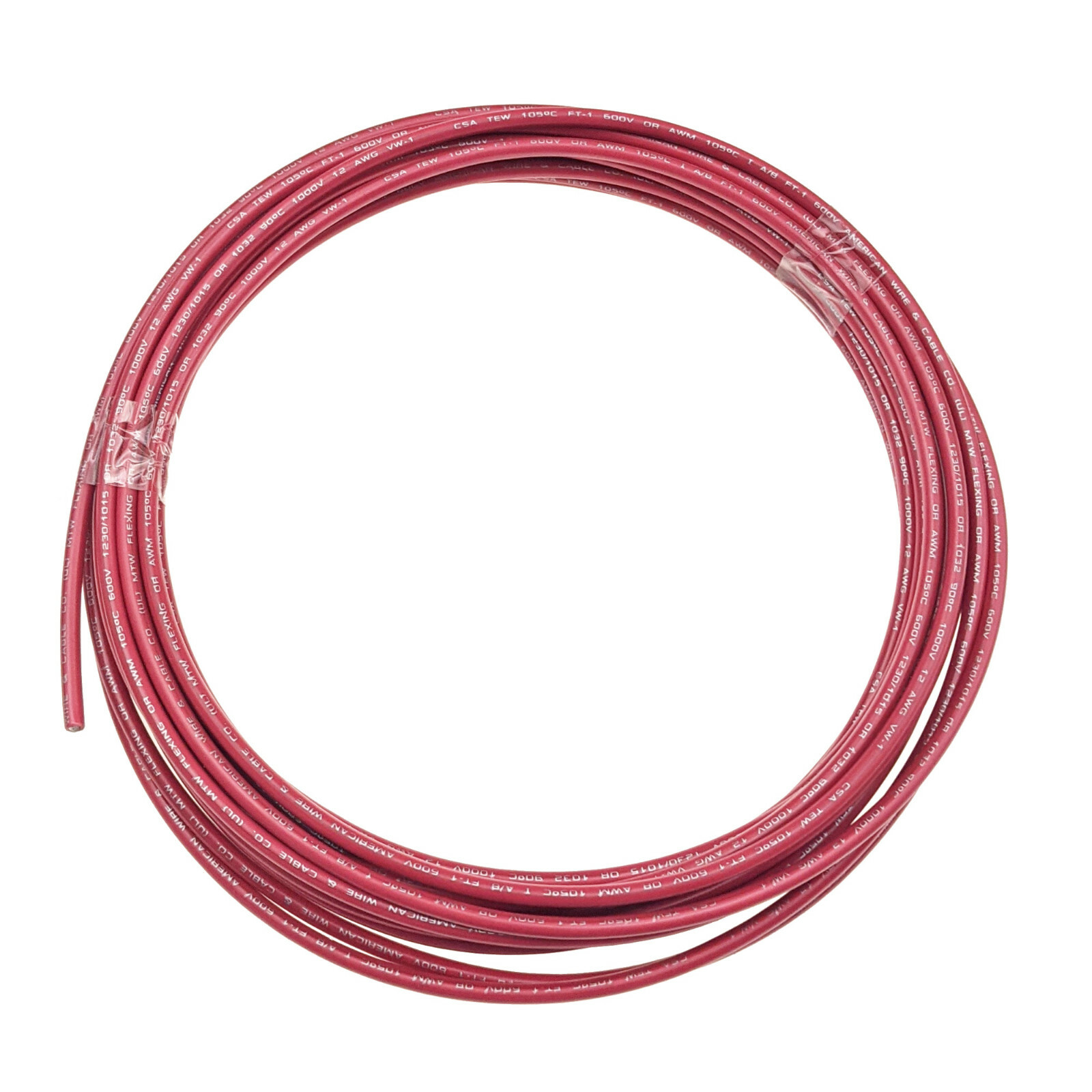 10′ Red 12 AWG Gauge Primary Wire Car Boat Marine Grade Tinned Copper USA Made