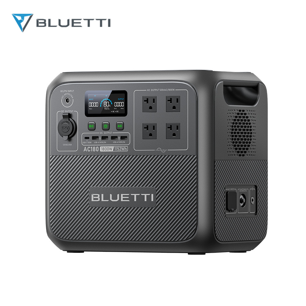 BLUETTI AC180 1800W 1152Wh Power Station Solar Generator For Power Outage/Backup
