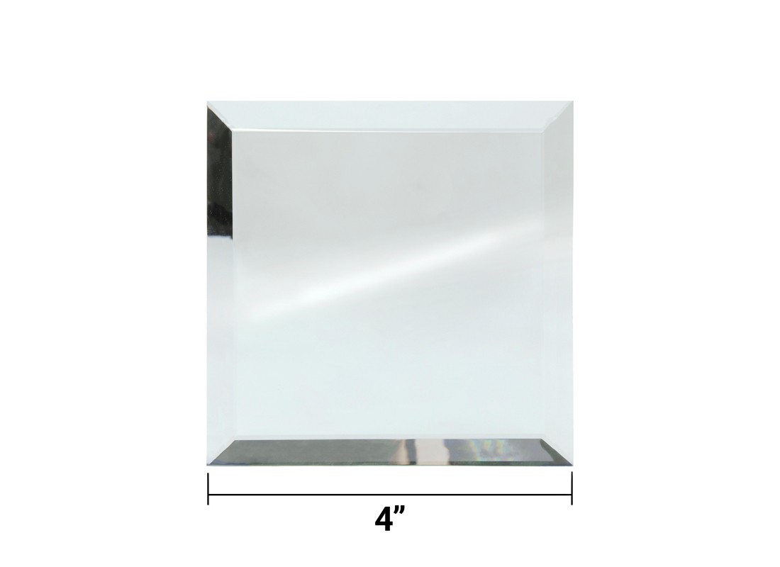 FHC BVM4C4 4″ x 4″ Square All Sides Beveled Clear Mirror