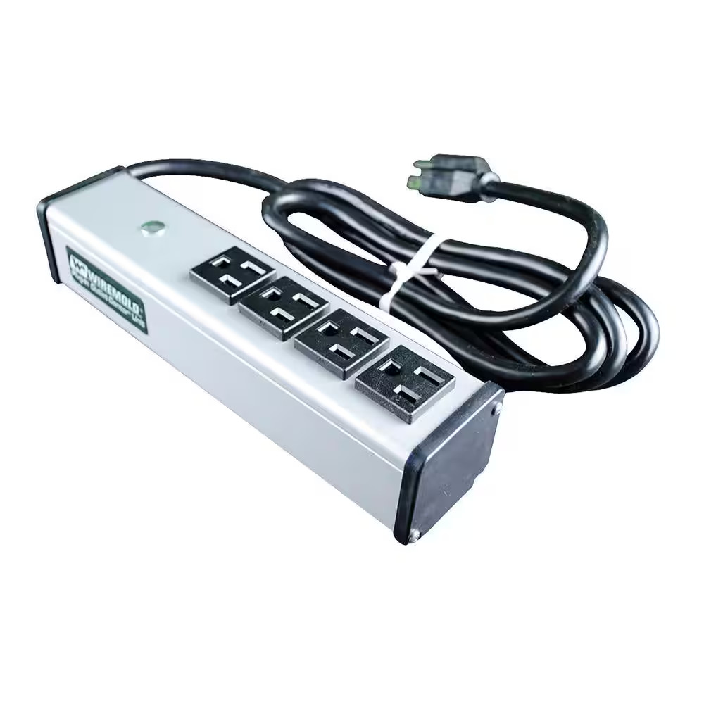 Wiremold 4-Outlet 15 Amp Compact Power Strip with 15 Ft. Cord