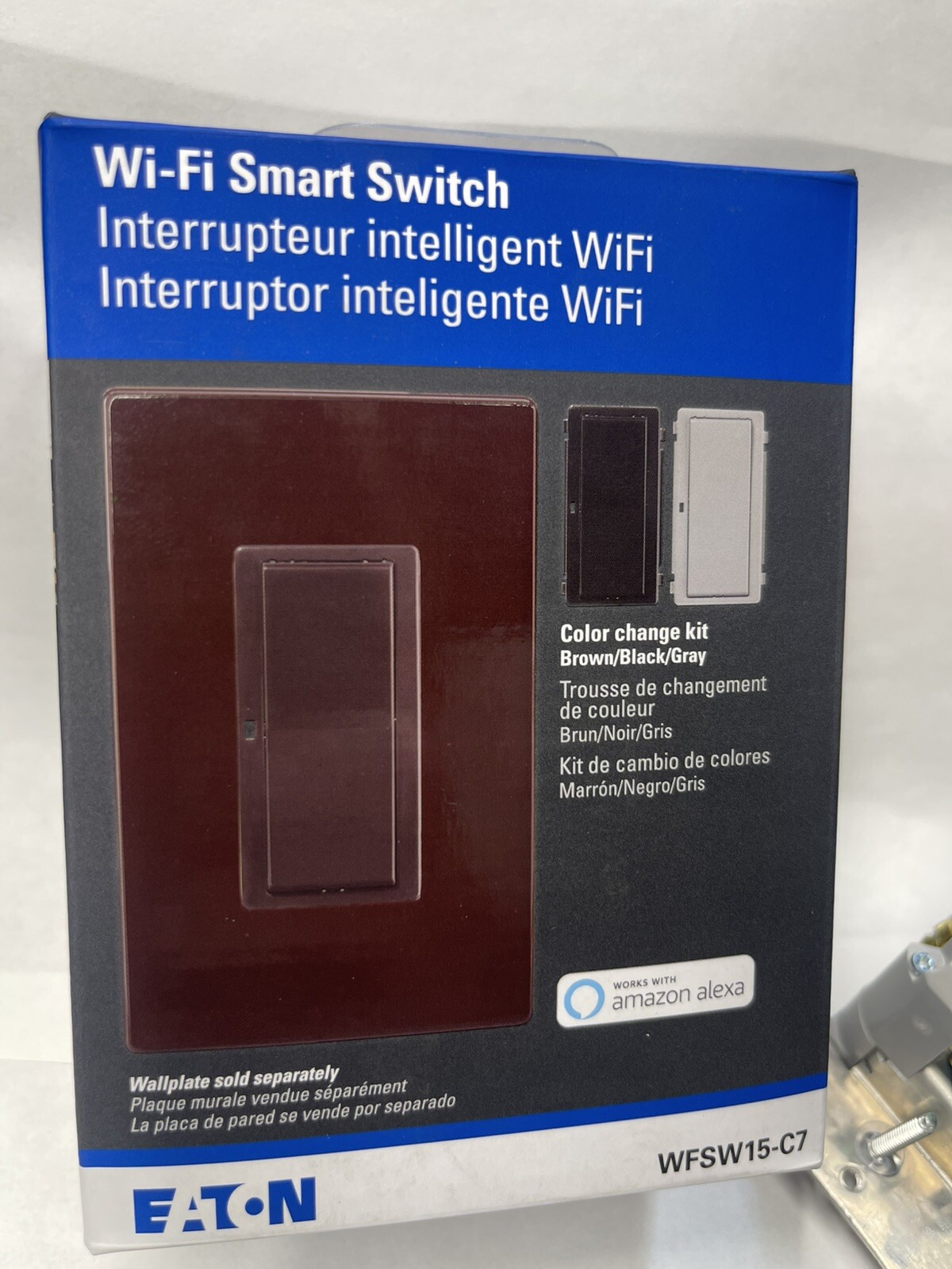 Eaton WFSW15-C7 Wi-Fi Smart Switch Brown Black Gray WFSW15-C7-SP-L Single/3 Way