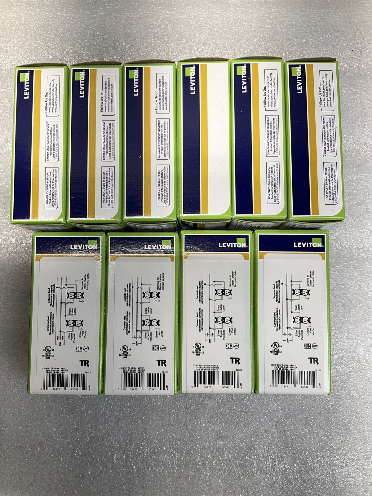 Leviton TCR20-W Side Wired Commercial Spec Grade Tamper Resistant Duplex PACK 10