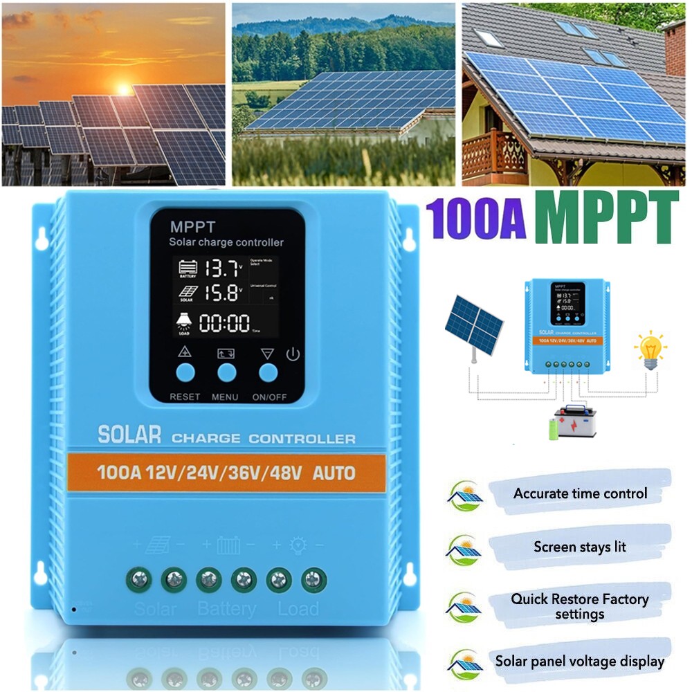 4800W 100A MPPT Solar Charge Controller 12V/24V/36V/48V Battery PV Regulator US