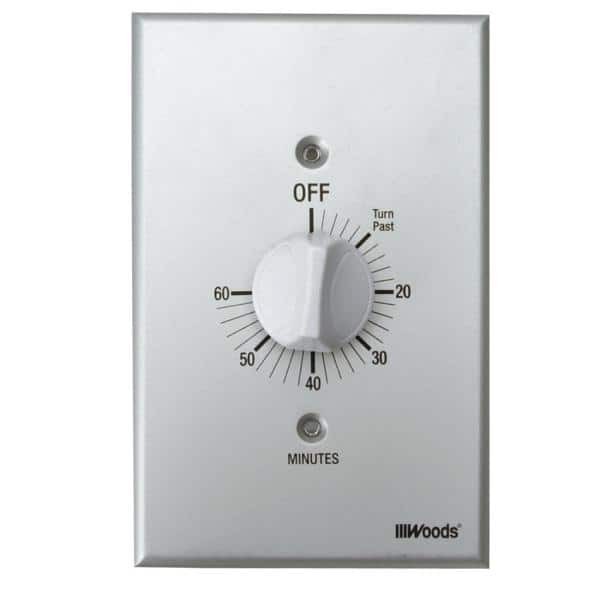 20-Amp 60-Minute In-Wall Spring Wound Countdown Timer Switch, Gray