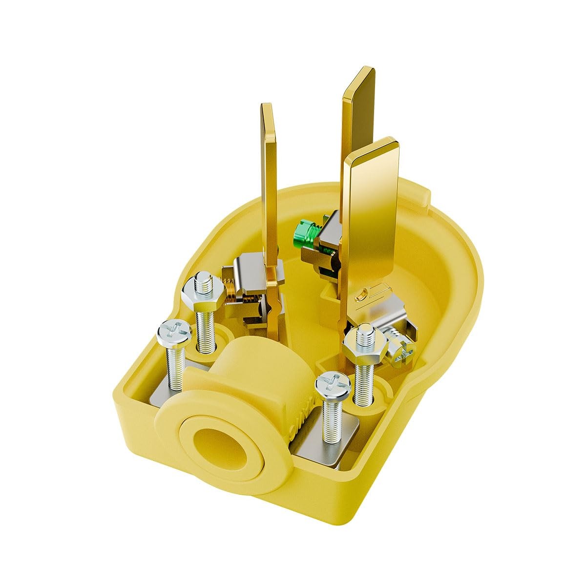 Nema 10-50P 50 Amp 125/250 Volt Angle Plug, 3 Pole 3 Wire Yellow Color