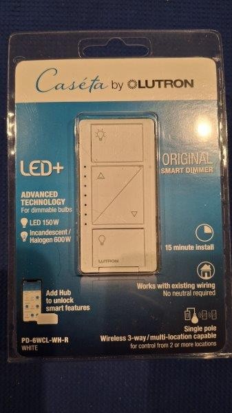 Lutron PD-6WCL-WH-R Lighting Dimmer Switch – White (Brand New)