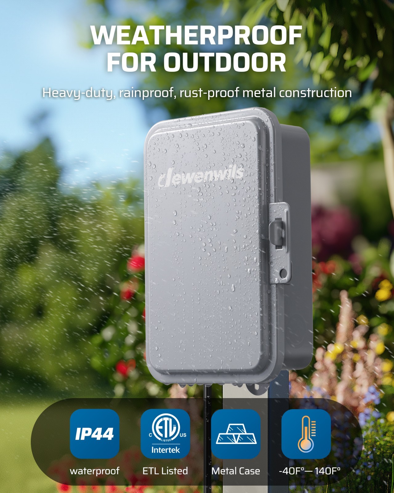DEWENWILS Heavy Duty Pool Timer, 2HP 40A 120V,24 Hour Programmable ON/Off Switch