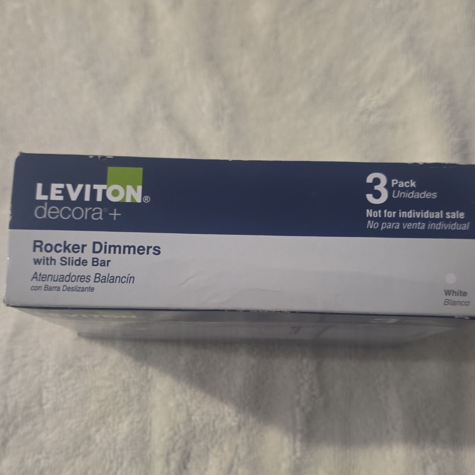 Leviton Decora+ Rocker Slide Dimmer Switch, White, 3-Pack DSL06-3PW
