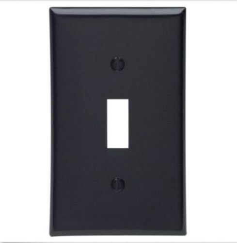 LEVITON 1-Gang Toggle Device Light Switch WALL PLATE Ebony Black NEW 80701-E
