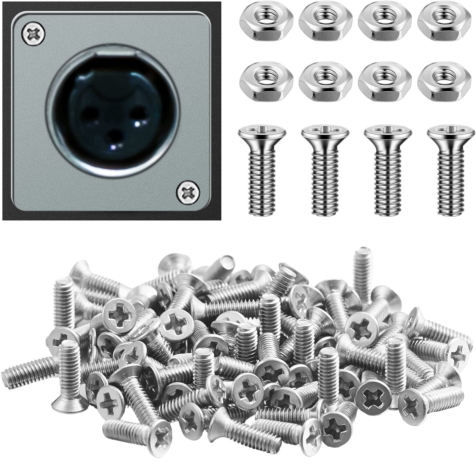 50 Pieces D Series Panel Screws And Nut Kit Panel Mount Connector M2.5 X 8 Mm Sc
