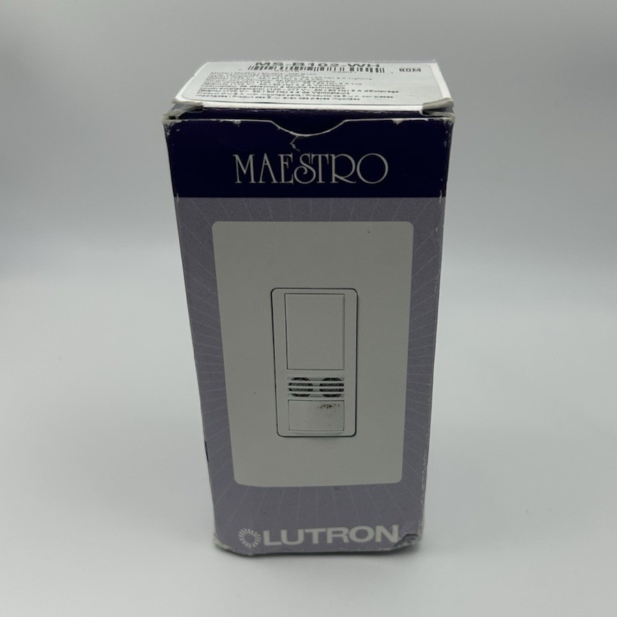 Lutron Maestro MS-B102-WH Occupancy Sensor Switch White Open Box Complete